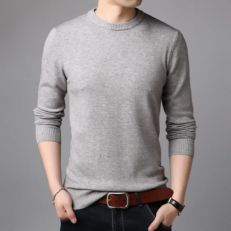 MRMT 2023 Brand Men's Sweaters Pure Color Slim Young Sweater  Round Collar Big Size Pullover for Man Tops Thin Sweater