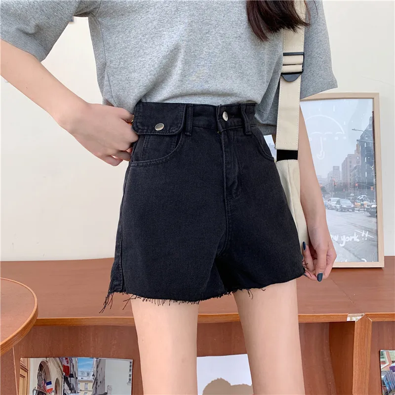 

Shorts Women Chic Befree Boyfriend Street Style School Teens High Waist Trousers Summer New Arrival Tassel Design Ladies Trendy