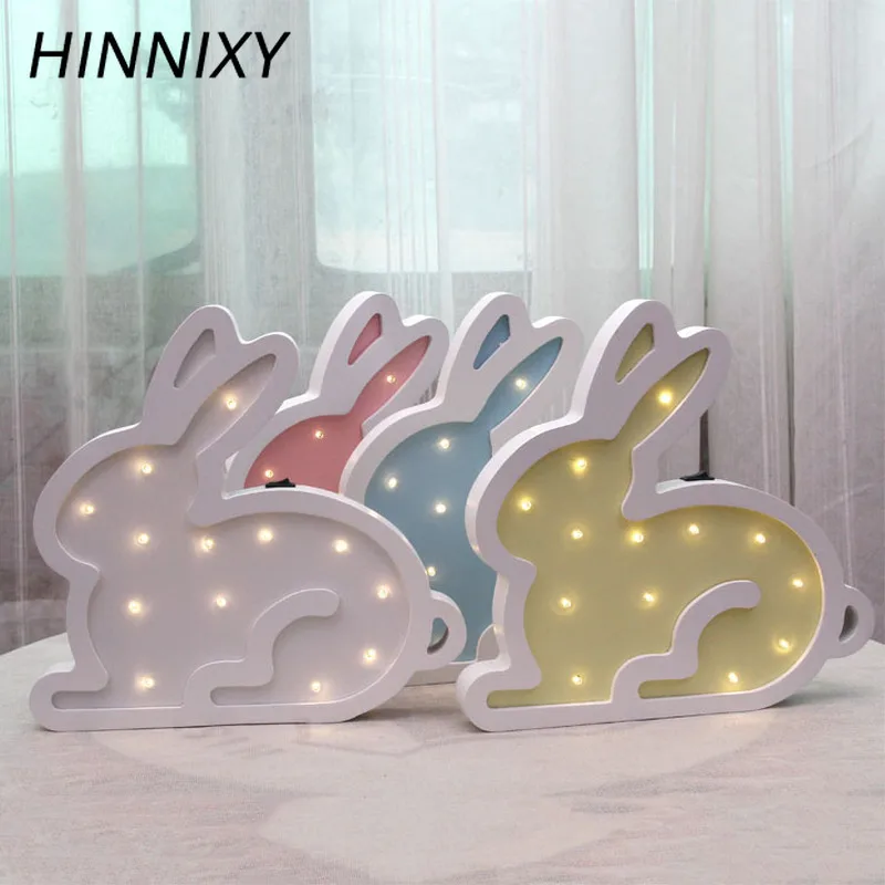 Hinnixy сова кошка ночник для детской спальни Декор лампа розовый синий дерево