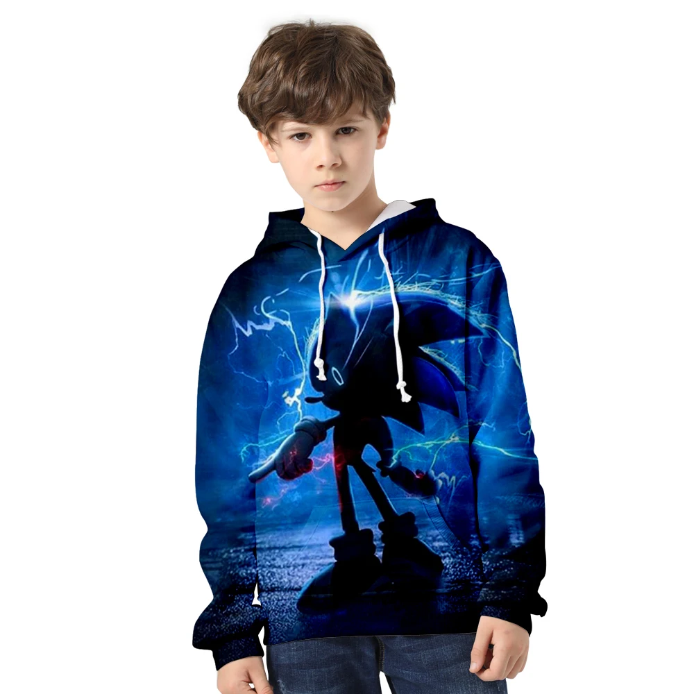 Толстовка Sonic для мальчиков и девочек на весну осень толстовки унисекс с длинным