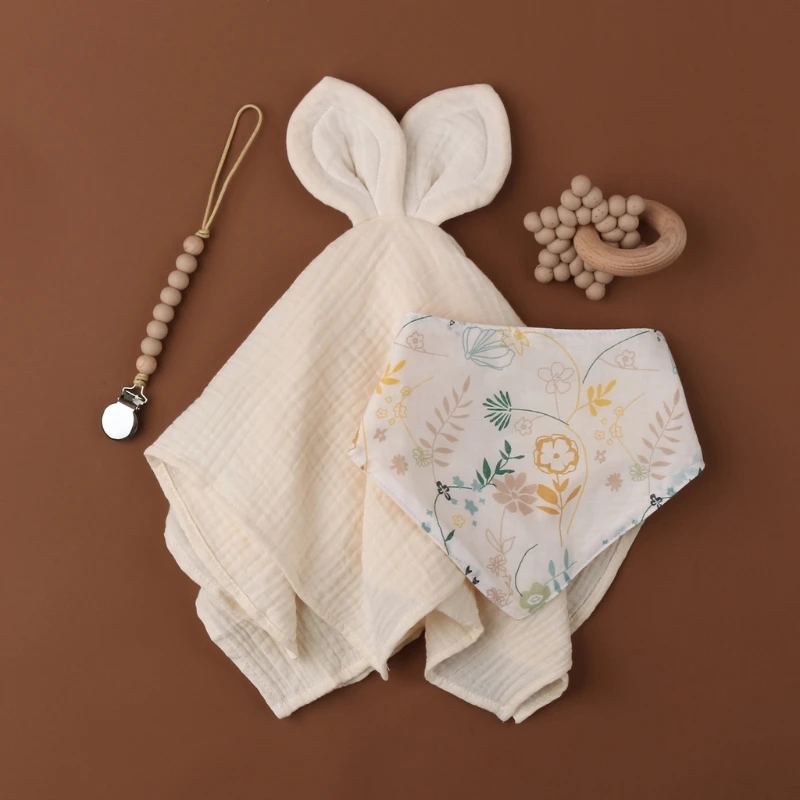 

4 шт., Детские хлопковые нагрудники с коробкой