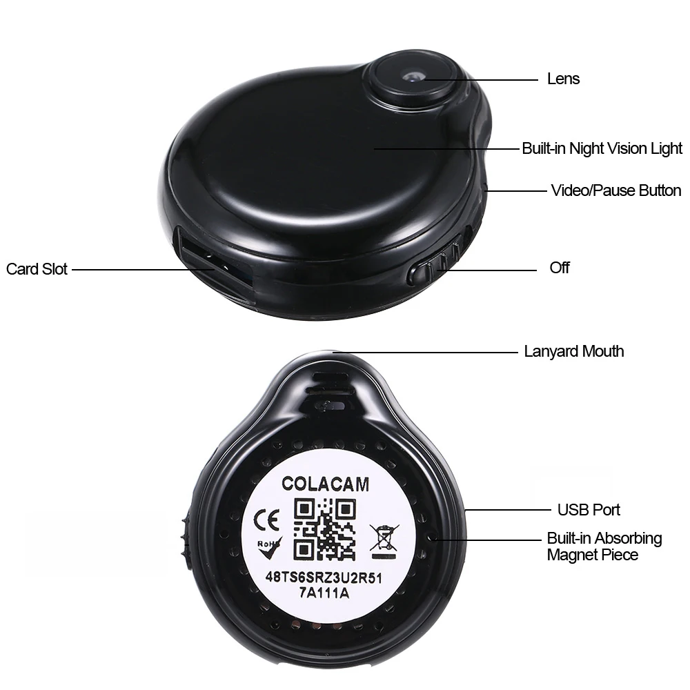 Мини камера с Wi Fi 1080P инфракрасная ночная версия|Компактные видеокамеры| |