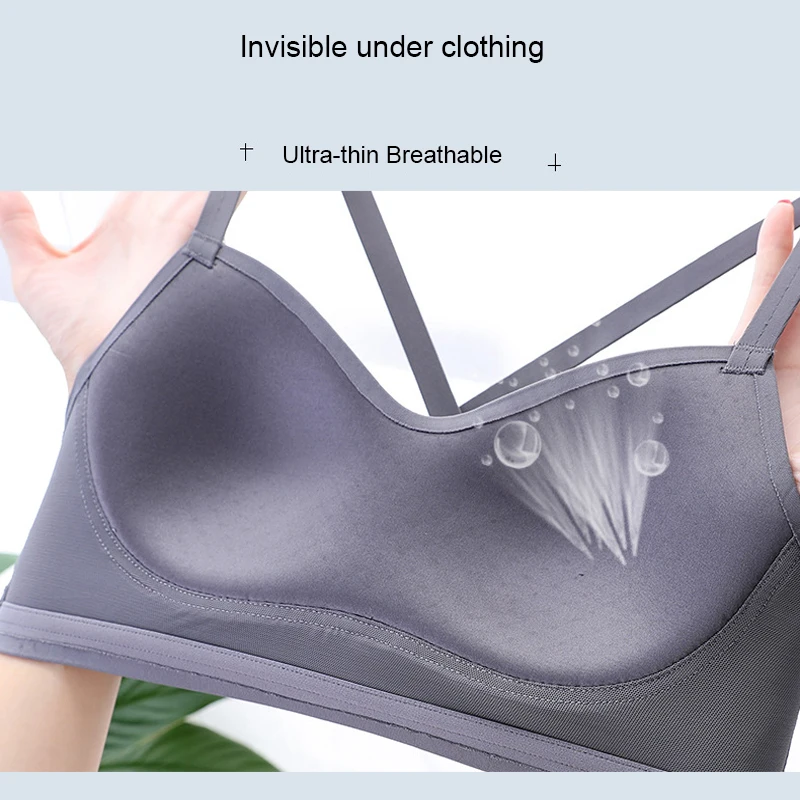 High Quality Perfect Primer Wire Free Bra Seamless Bra Push Up Underwear Ultra-Thin Comfortable Breathable Cross-back Brassiere