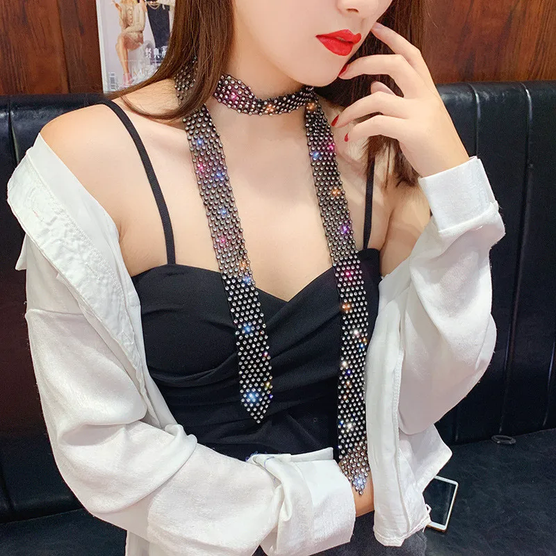 FYUAN винтажные колье для женщин Bijoux DIY длинные черные ожерелья с кристаллами массивные ювелирные изделия вечерние подарки