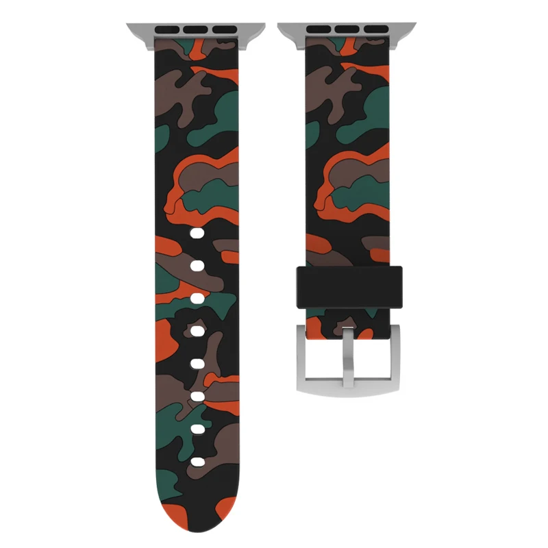 

Strap for Apple watch band 44mm 40mm 38mm 42mm Fashion Camouflage sports bracelet watchband iWatch serie 6 se 5 4 3 2 1
