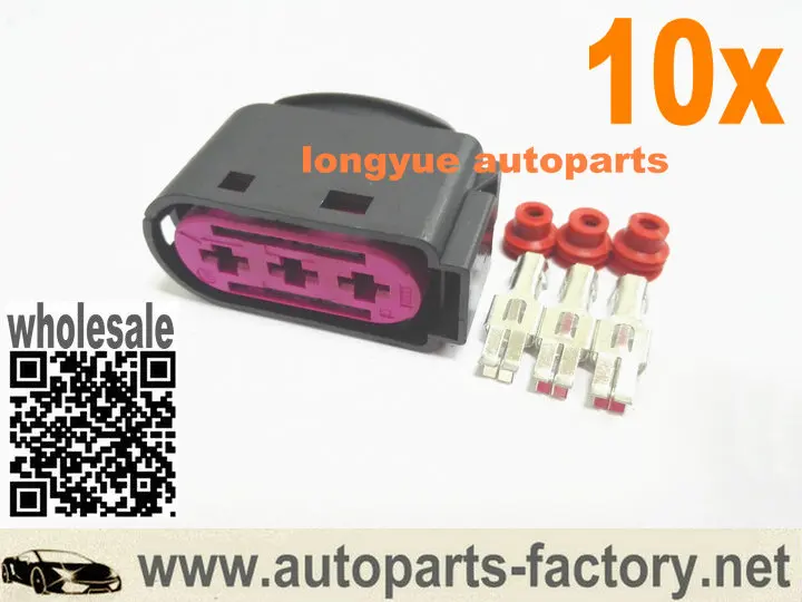 Longyue 10kit 3 way/pin OEM Fuse Box Connector Plug 1J0937773 1J0 937 773 for VW Beetle Bora Jetta