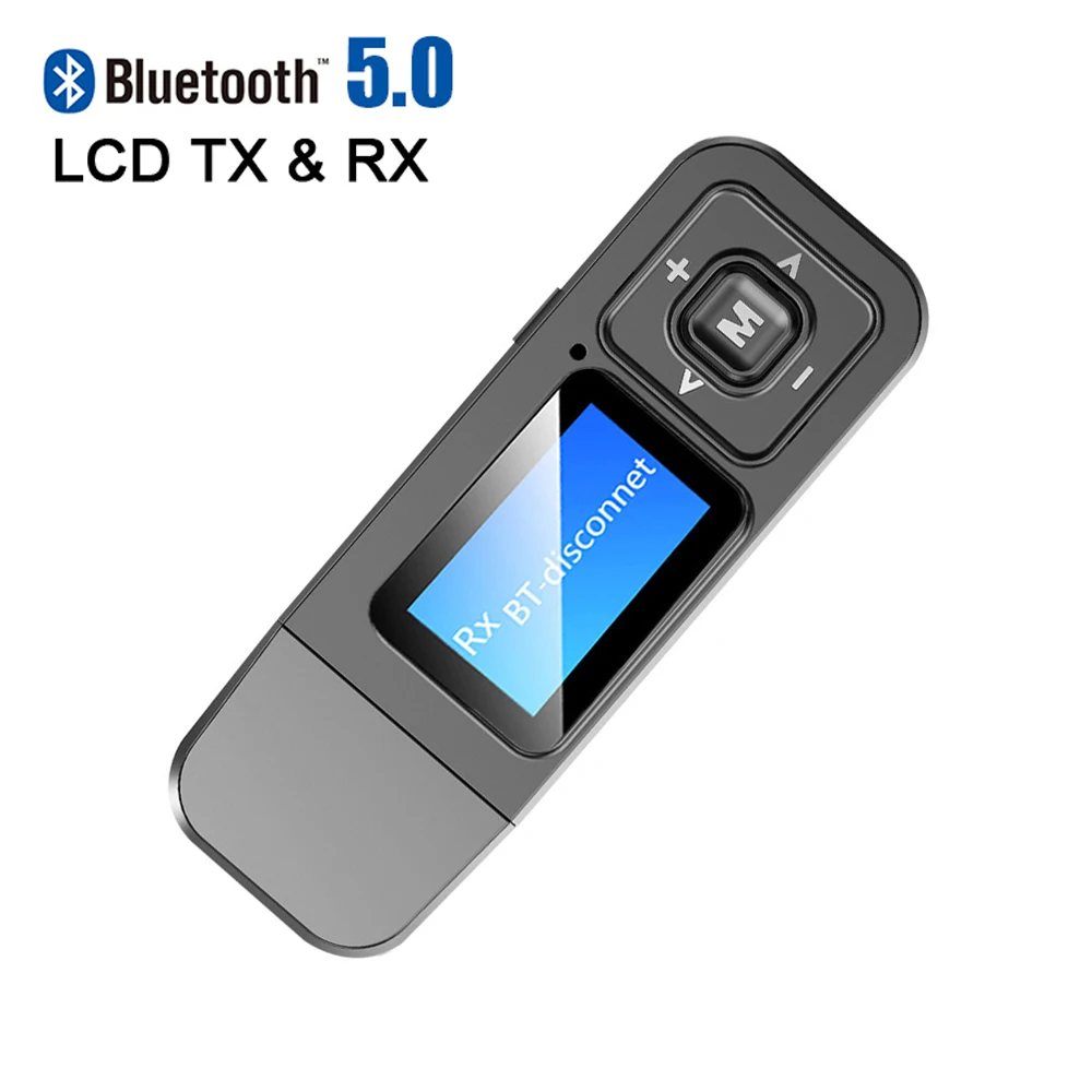 Новый беспроводной адаптер 2 в 1 Bluetooth 5 0 аудио передатчик приемник USB ключ ЖК