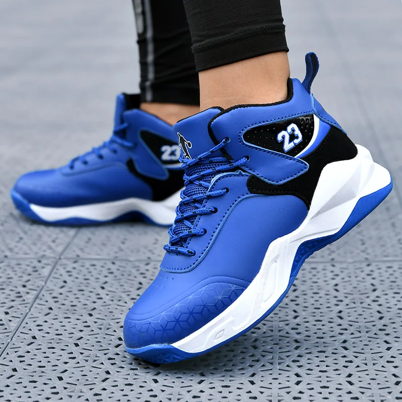 

Kids Sport Shoes Basketball Red Blue Children Athletic Sneakers Non-slip Gym Fitness Basketball Footwear Boy Girl 953