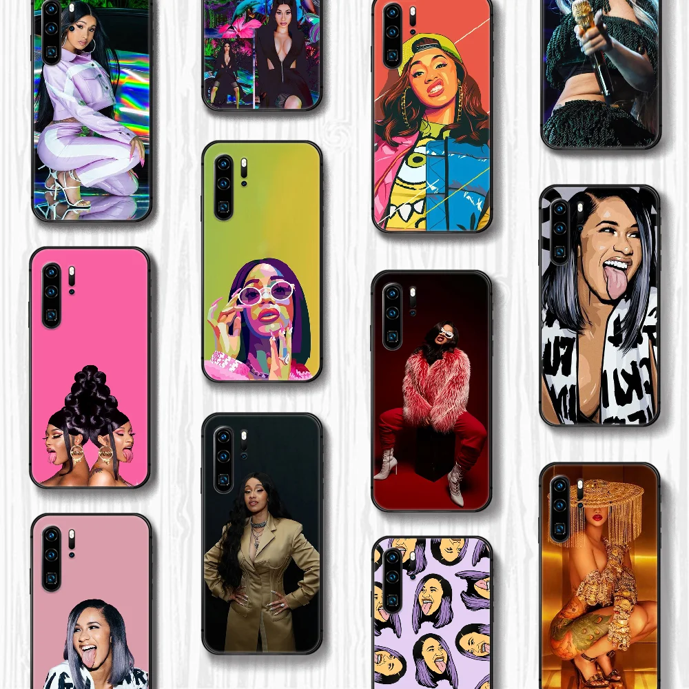 Женский чехол для телефона rapper Cardi B Huawei P Mate 10 20 30 40 Lite Pro smart Z 2019 nova 5t Черный