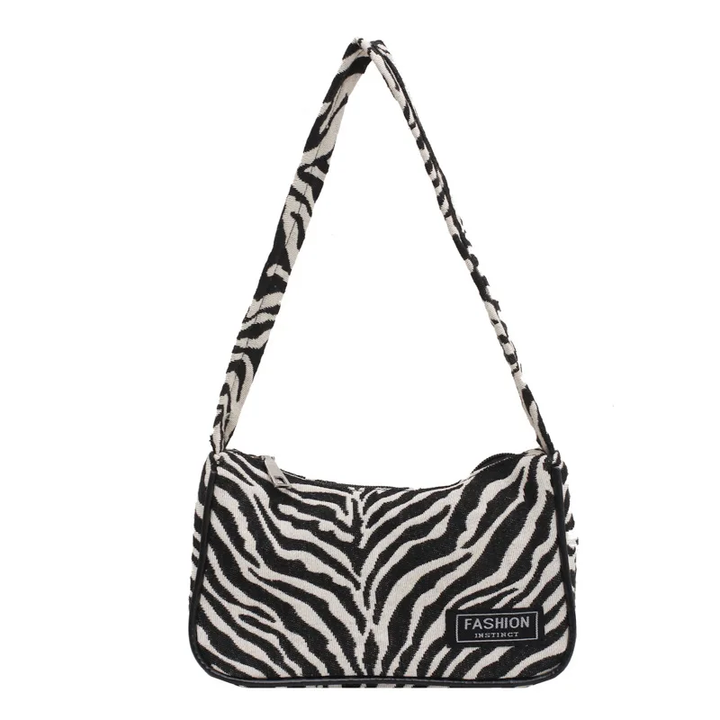

Small crowd design armpit bag new tide Korean shoulder bag casual fashion zebra pattern foreign style