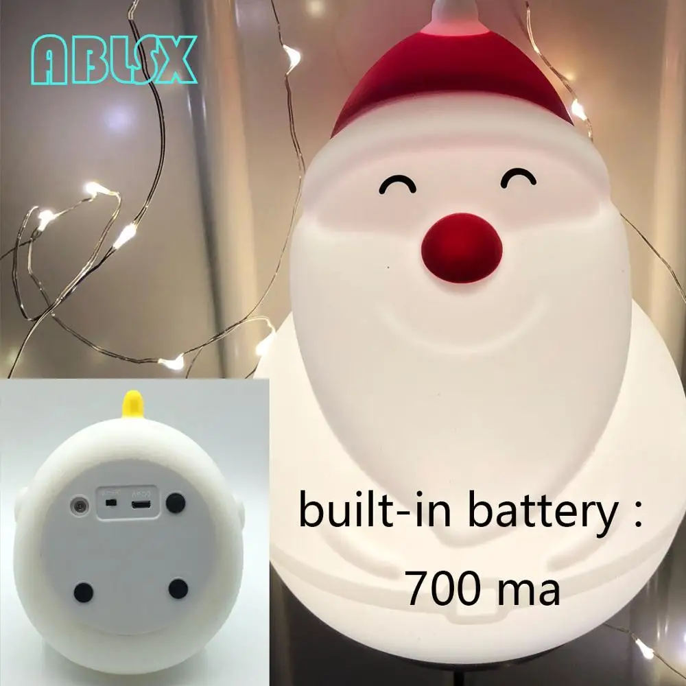 Santa Claus-USB Милый ночник с пандой для детей, 7 цветов, измененный ночник, Санта-Клаус, детский usb-зарядка для спальни, рождественские подарки - Испускаемый цвет: Santa Claus-USB