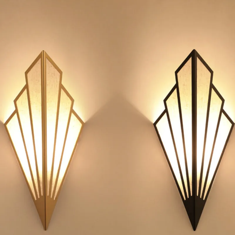 

Коридор проход лестница Европейский Стиль Спальня отель прикроватный настенный светильник креативный внутренний Веерообразный настенный светильник LX102308