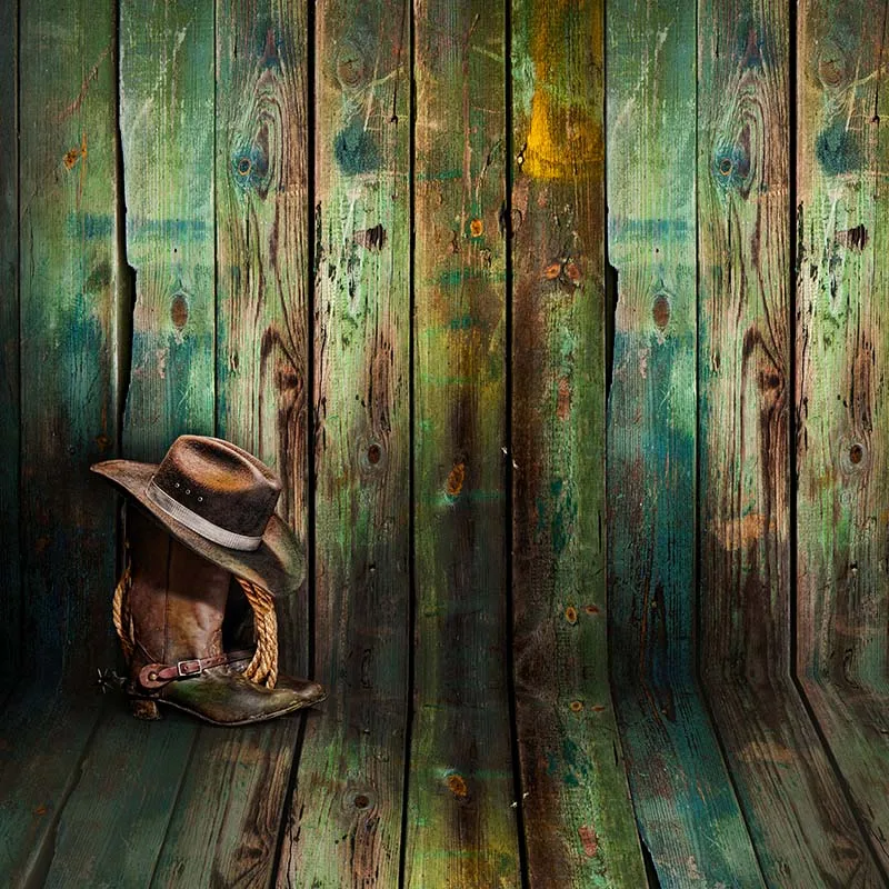 

MEHOFOTO Vinyl Photography Background Green Wooden Floor Computer Printed Children Backdrops for Photo Studio CM-6705