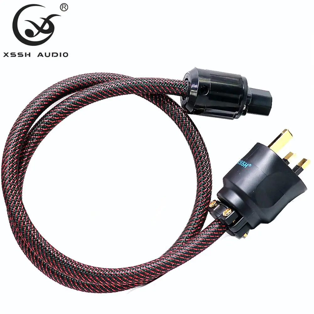 Hi Fi усилитель XSSH audio с позолоченным штекером класса OFC красный чистая медь
