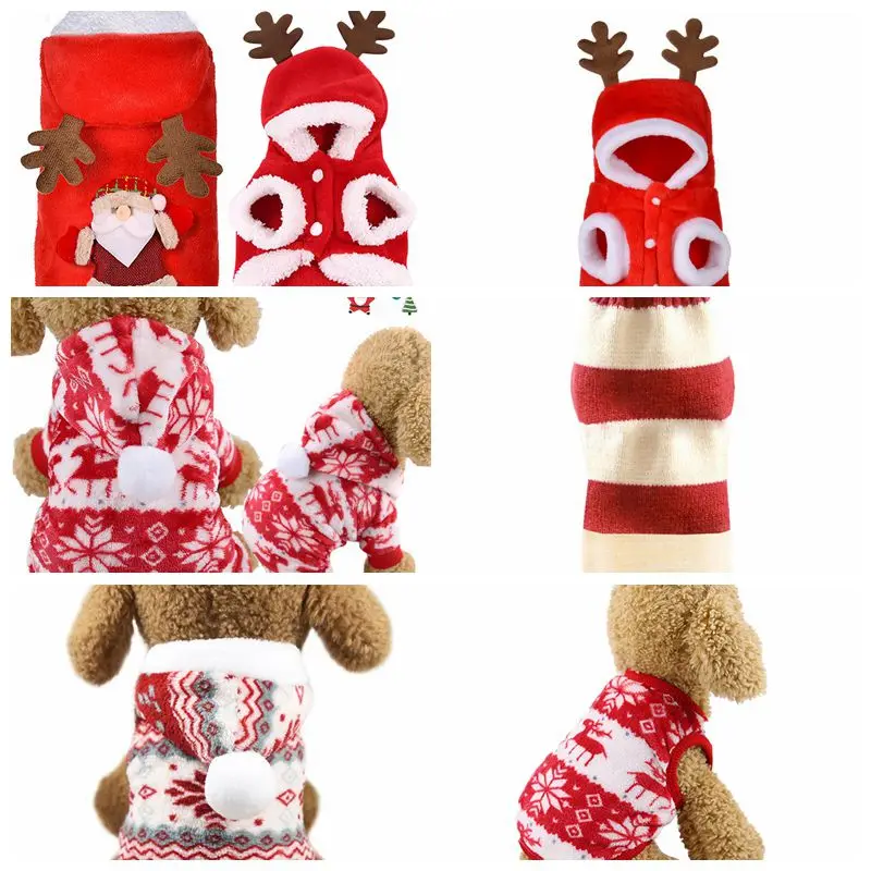 Рождественское пальто для домашних животных толстовка комбинезон щенка жилет