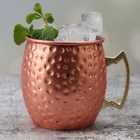 530ml stainless steel moscow mule mug kitchen bar copper plated hammer light cocktail glass tequila cup