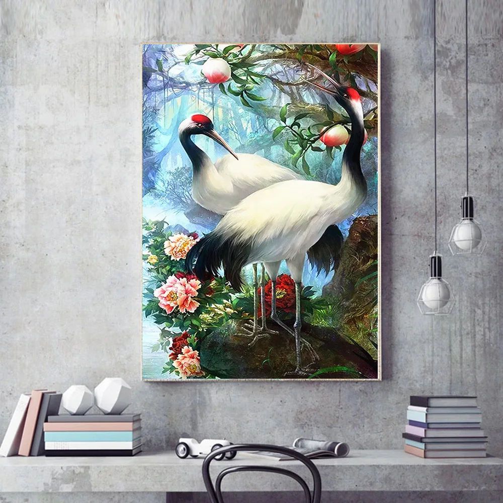 AZQSD Diamond Embroidery Crane Animal Cross Stitch 5D Painting Scenery Full Square Picture Of Rhinestones Home Decor | Дом и сад