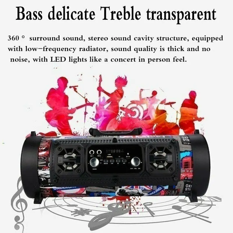 Портативный беспроводной Bluetooth динамик стерео супер бас Hifi Aux Uxb Tf Fm Музыка |