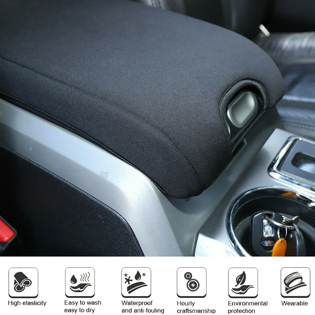 

Accessories Cover Black Armrest Box Car Center Console For 2009-2014 Soft Cover Mats