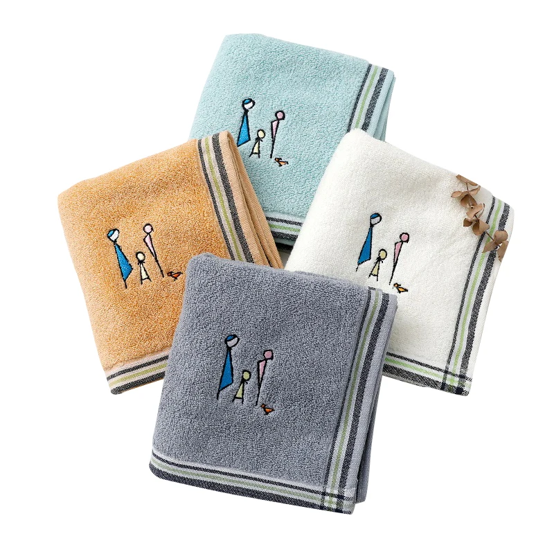 Полотенце для лица из 100% хлопка 34x73 см мягкое вышитое полотенце рук хлопковое