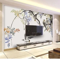 custom 3d wallpaper flower and bird background wall mural living room tv sofa bedroom home decor wall stickers papel de parede