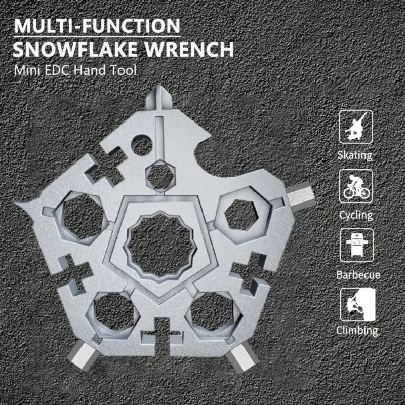 

Многофункциональный гаечный ключ в форме снежинки 5-сторонний Многофункциональный портативный инструмент 23 в одном многофункциональный к...