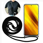 Прозрачный чехол для телефона Xiaomi Poco NFC Redmi Note 9S 7 8 9 Pro 8T Note 10 Lite, ожерелье, шнур, ремешки с веревкой