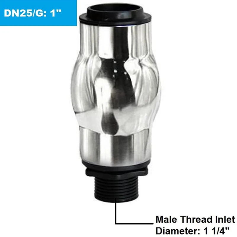 

Fountain Nozzle-1 Inch DN25 Stainless Steel Water Spray Nozzle-Used in Garden Ponds, Amusement Parks