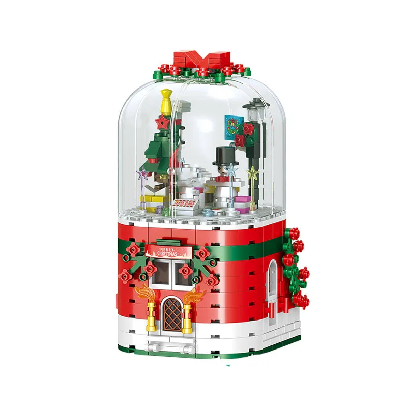 

2021 City Creator Street View Series Christmas music box Crystal gift box Building Blocks Bricks Toys Gifts