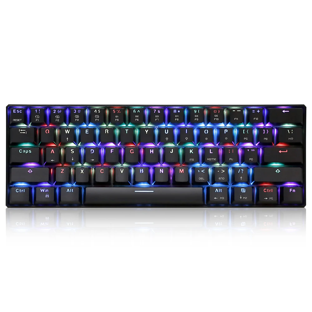 Игровая механическая клавиатура MOTOSPEED CK61 портативная Проводная USB с 61 клавишей