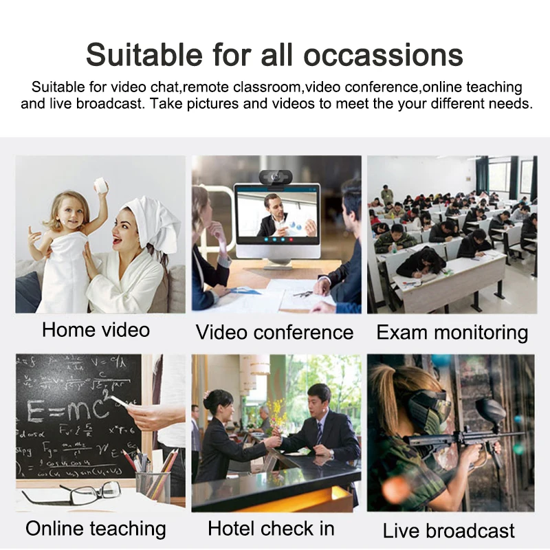 

FUERS HD1080P Webcam Home Video Recording Mini Camera Built-in Microphone USB Web Camera For Computer Conference Live Broadcast