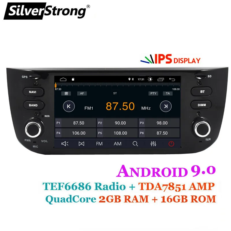 SilverStrong ips DSP Android9.0 автомобиль радио для FIAT Punto 199 310/Linea 323 2012 2013