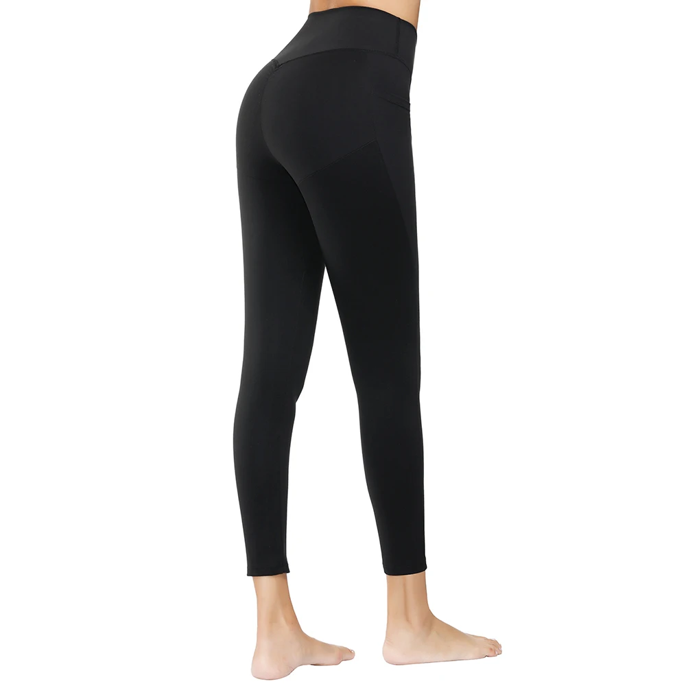 

Yoga Pants High Waist Peach Hip Sport Leggings for Fitness Solid Side Pocket Stretch Jogging Femme Gym Tights Workout Leggings