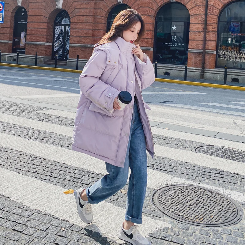 Парка женская зимняя с капюшоном хлопковое пальто теплая свободная HLY194 2021 -