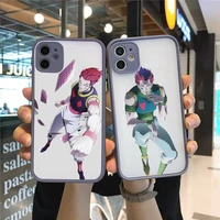 hisoka anime hunter x hunter phone case for iphone 13 12 11 mini pro xr xs max 7 8 plus x matte transparent gray back cover