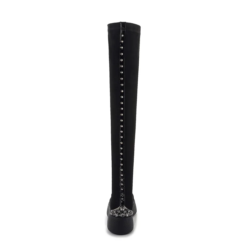 ZVQ winter newest fashion over knee boots outside comfortable high heels platform crystal kid suede women shoes drop shipping