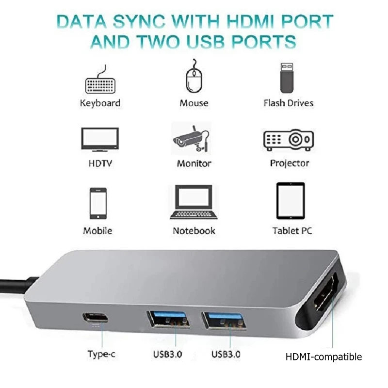 tjtak type c к hdmi совместимый адаптер 4k usb c 30