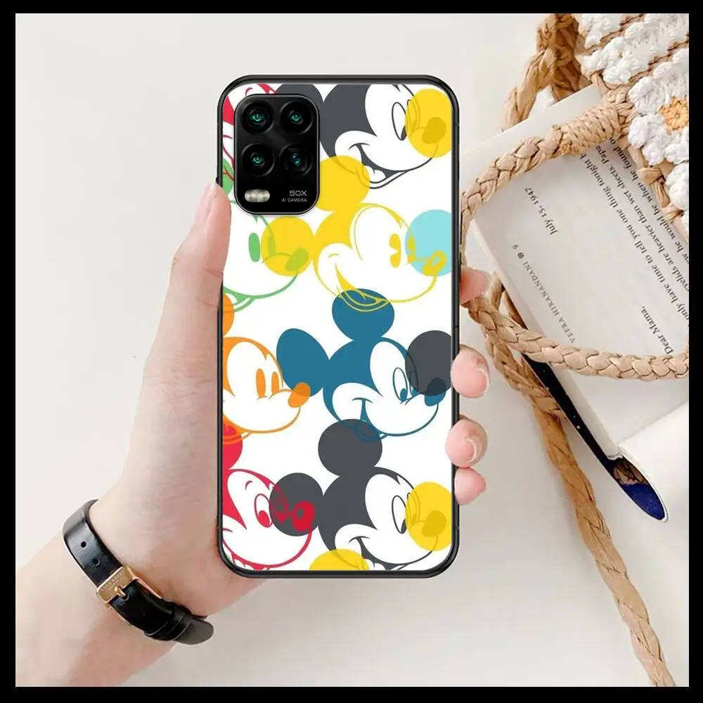 

Disney Mouse Minnie and Mickey Shape cartoon Phone Case For XiaoMi Redmi Note 10 9S 8 7 6 5 A Pro T Y1 Anime Black Cover Silicon