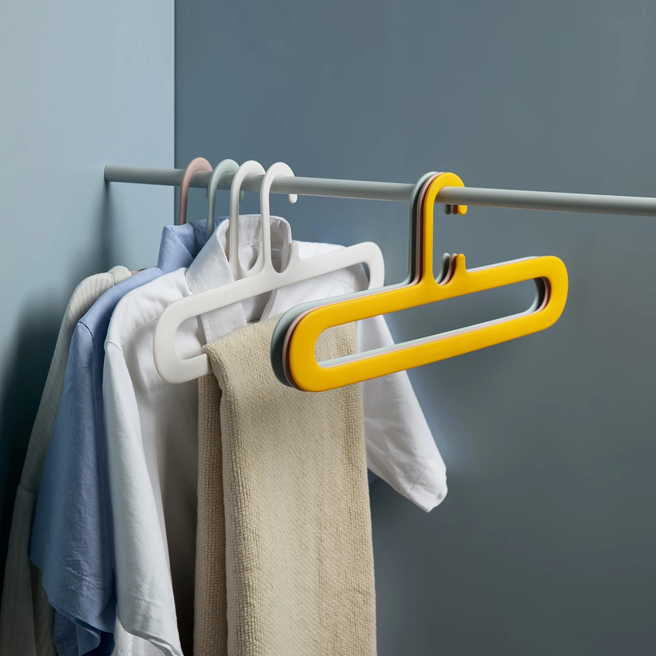 

5pcs Seamless Clothing Hanger Household Non-Slip Multifunctional Clothes Support Hook Drying Windproof Clothes Rack Hanger