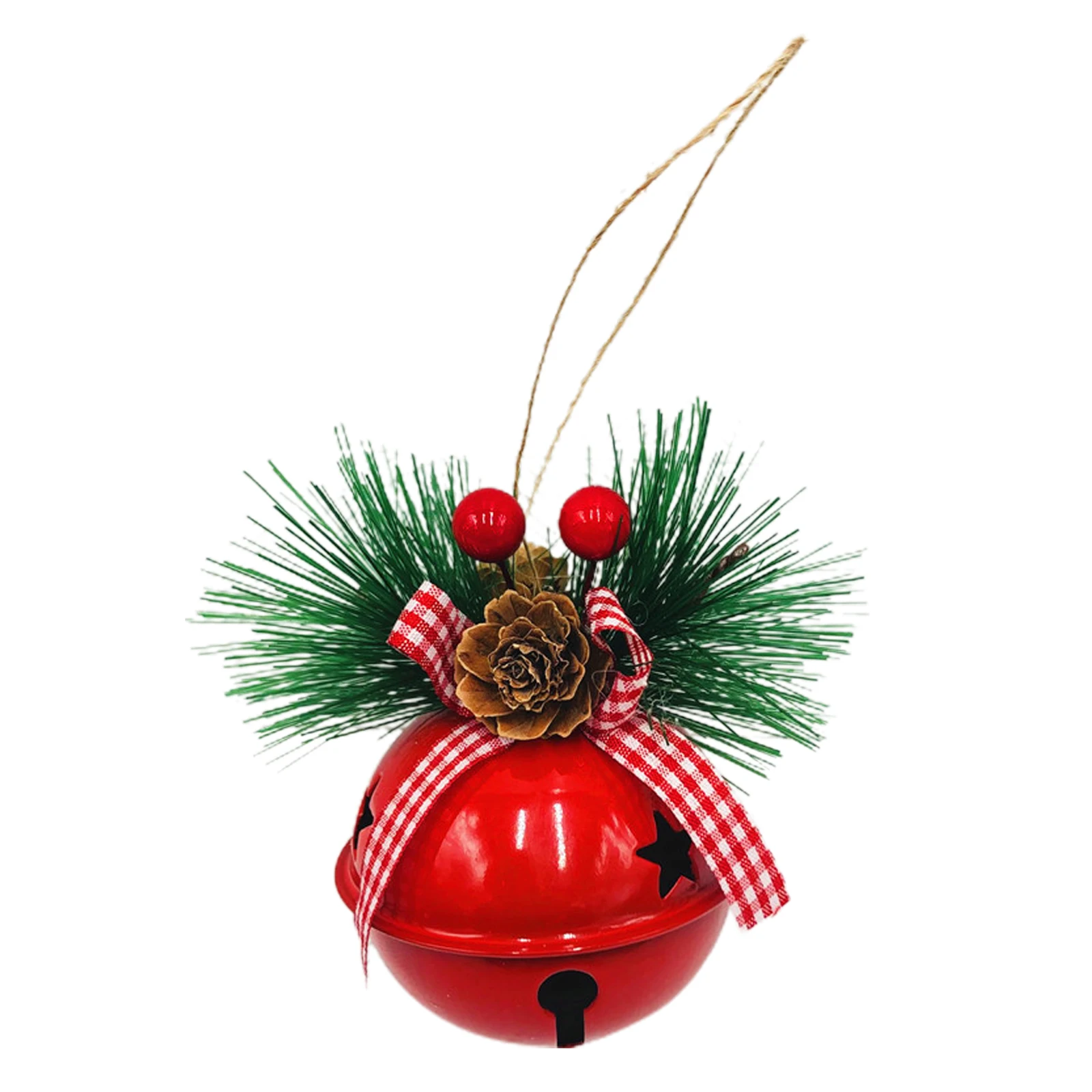 

Christmas Bell Round Bells Made Of Iron With Star Hollows Red Decoration Pendant Accessories Metal ChristmasBells