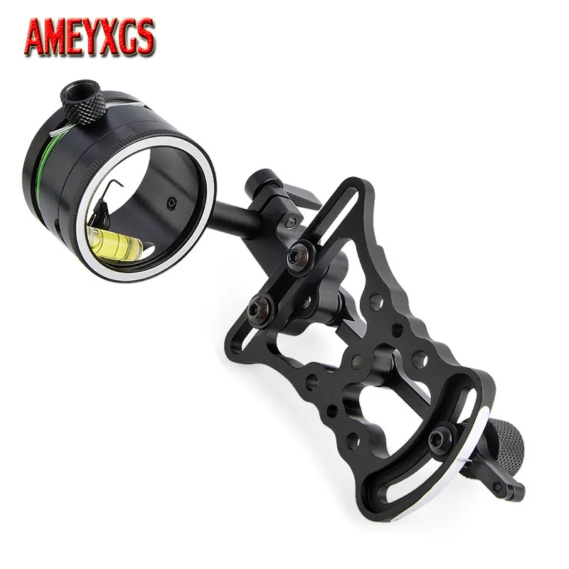 

1pc Archery Bow Sight Aluminum Alloy 0.019 Optic Fiber Single Pin Sight Compound Bow Arrow Shooting Hunting Aiming Accessories