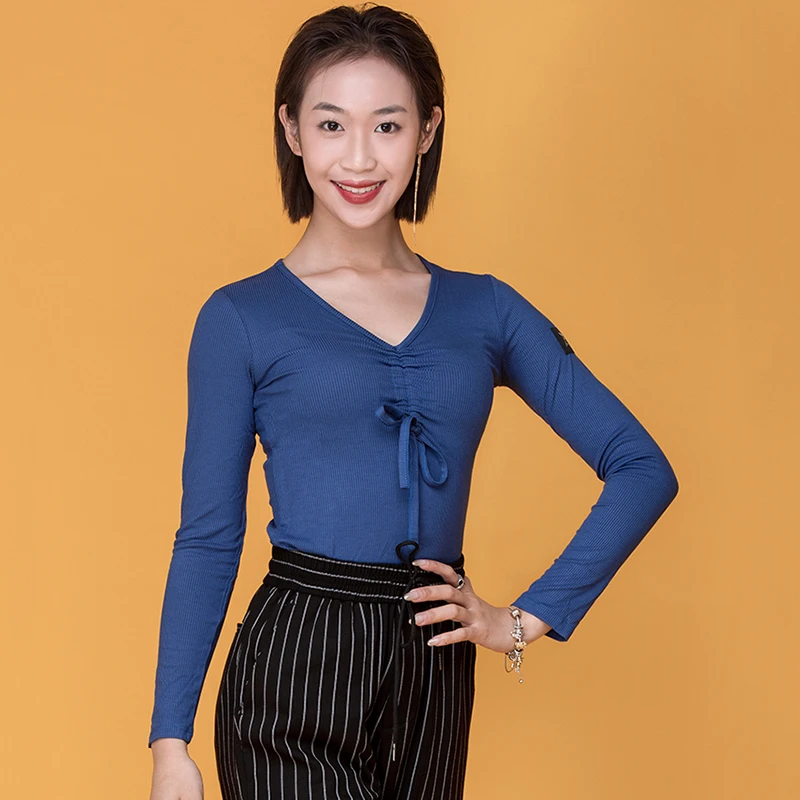 Топы для латиноамериканских танцев женские зимние рубашки с длинным рукавом