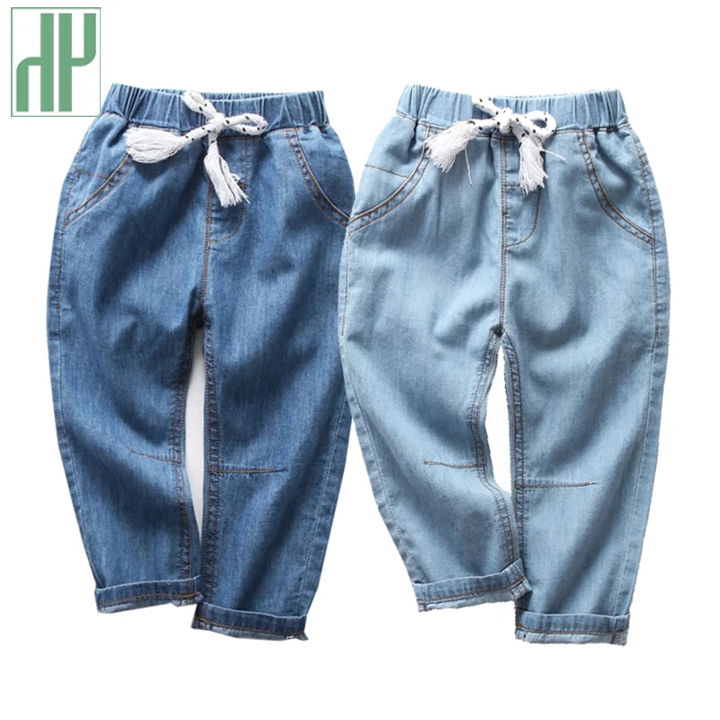 Детские джинсы для мальчиков штаны малышей тонкие джинсовые Длинные