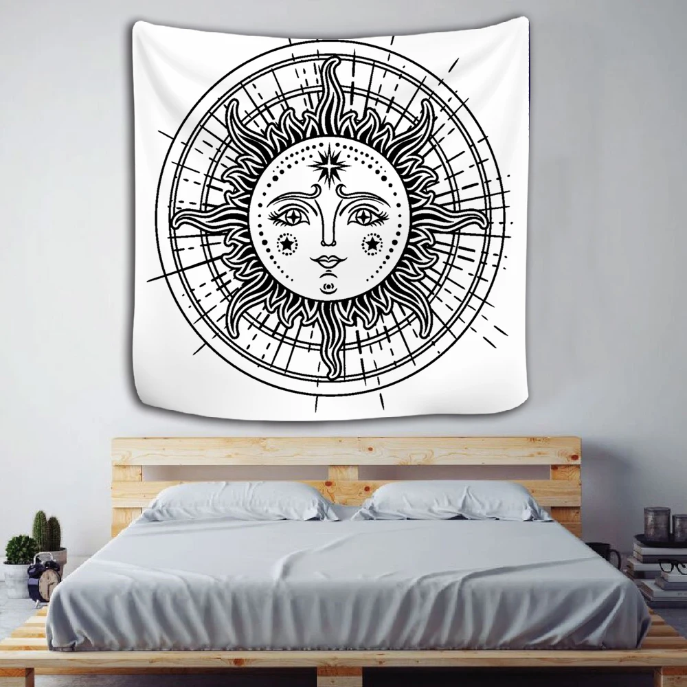 Sun Moon МАНДАЛА ГОБЕЛЕН для домашнего декора спальня настенный гобелен хиппи