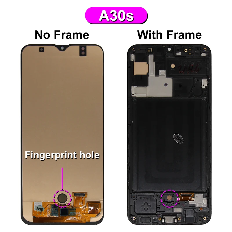 Pantalla AMOLED para m&oacute;vil, digitalizador de pantalla t&aacute;ctil para Samsung Galaxy A20, A30, A50, A50S, A30S, A205F, A305F, A307F, A505F, A507F-3