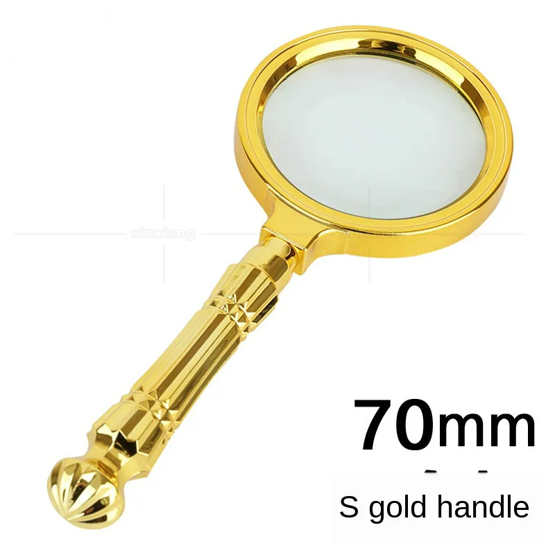 

Handheld gold-plated frame, removable high magnification reading magnifier for the elderly, multiple size multiples