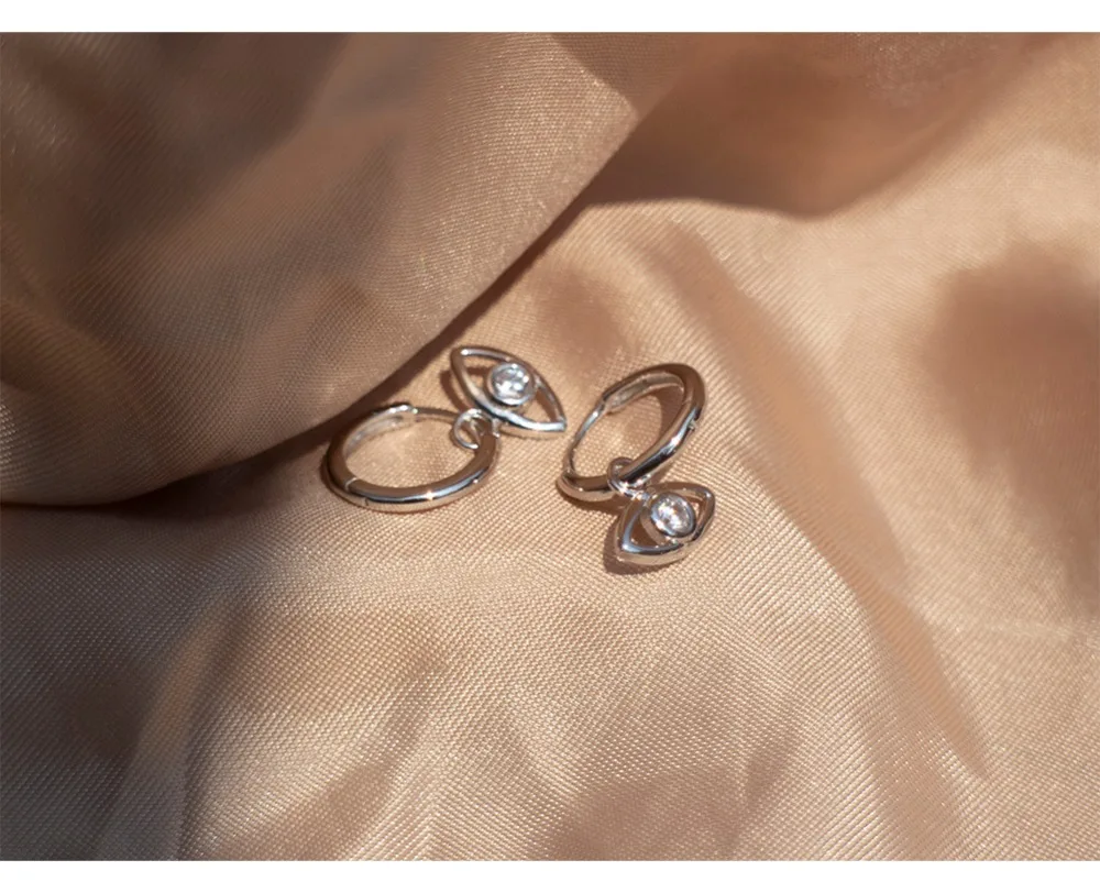 Серьги из стерлингового серебра S925 пробы, модные серьги из циркония с золотым глазом, модные серьги для женщин и девушек, ювелирные изделия для ушей