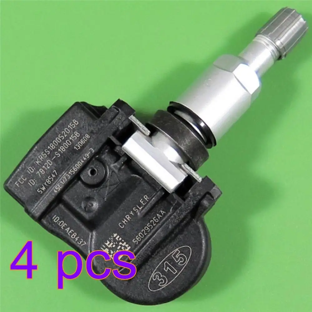 

New 4Pcs Tire Pressure Sensor for Chrysler Dodge Jeep Tire Pressure Monitoring System OEM 315 MHz TS-CH11 56029526AA TPMS Gauge