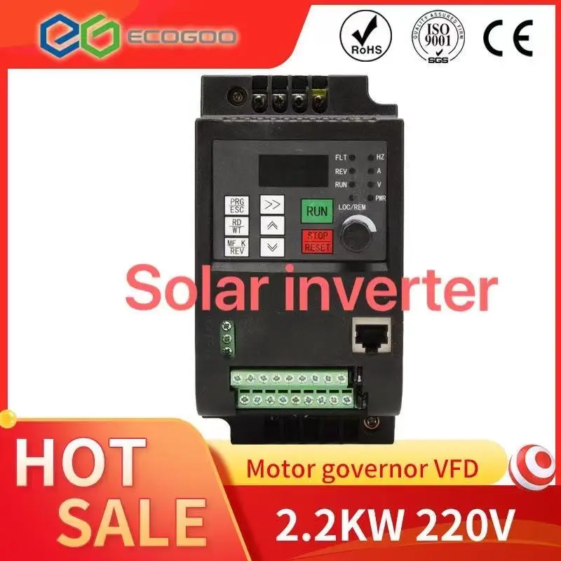 Солнечный инвертор частоты 220V 1.5kw 2.2KW 50 Гц/60 Гц VFD частотно регулируемый драйвер