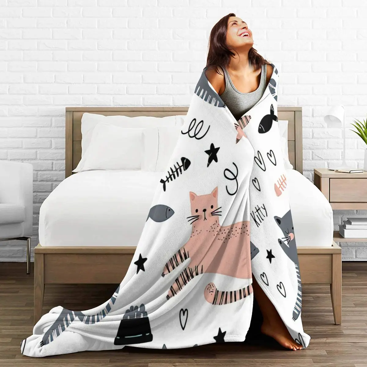 

CoolInteresting Party Cool 3D Printing Super Soft Blanket Retro Plaid Cartoon Bedding Flannel Children Adult Bedroom Decoration